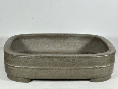 Preowned Japanese Tokoname Unglazed Rectangular Bonsai Pot Seizan - 12.5” By 9.25”