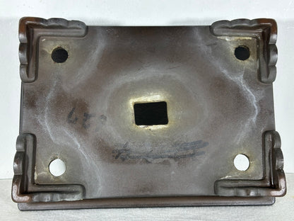 Preowned Japanese Tokoname Unglazed Rectangular Bonsai Pot - 11” By 7.75”