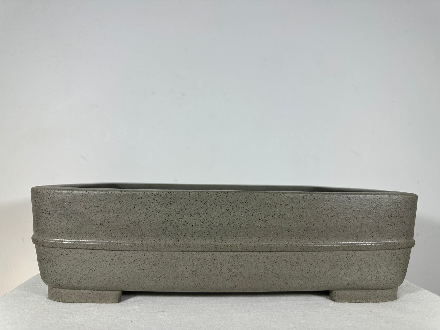 Preowned Japanese Tokoname Rectangular Bonsai Pot Seizan - 14.75” By 11”