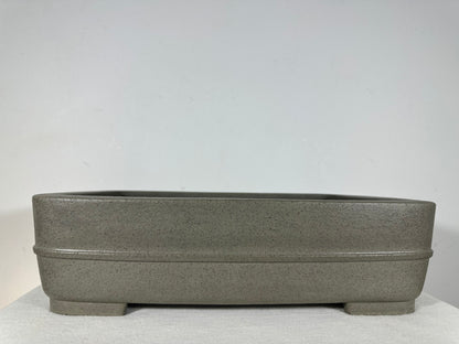 Preowned Japanese Tokoname Rectangular Bonsai Pot Seizan - 14.75” By 11”
