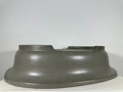 Preowned Japanese Tokoname Unglazed Oval Bonsai Pot Seizan - 18.5” By 14.75”