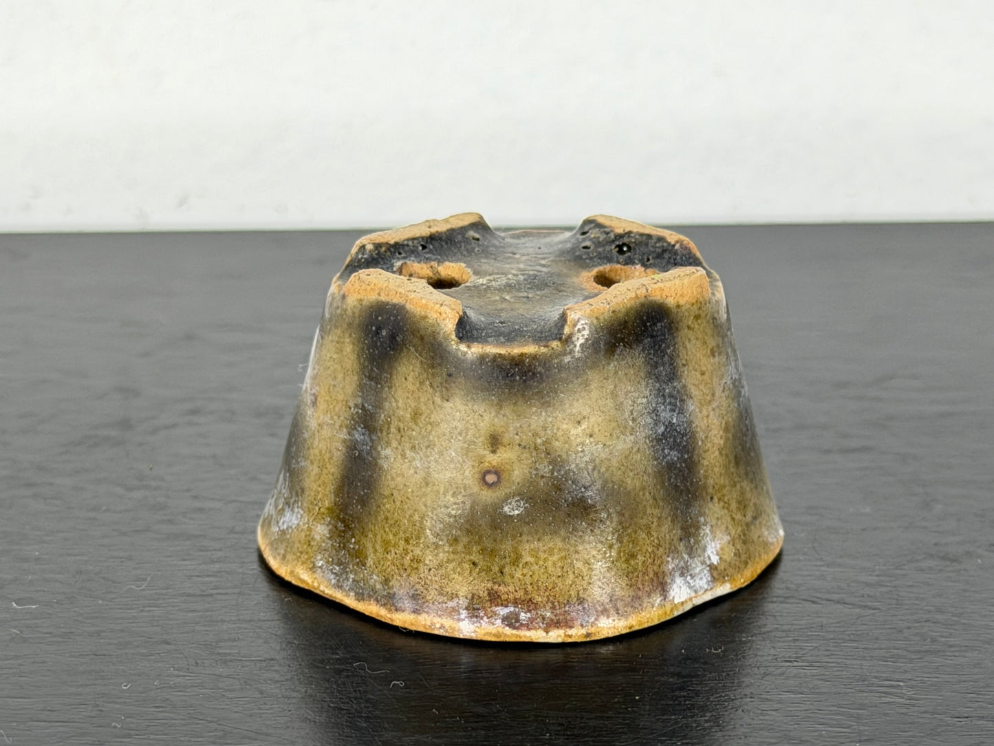 Preowned Vintage Japanese Tokoname Glazed Mokko Style Bonsai Pot Mutou - 1.75” By 1.5”