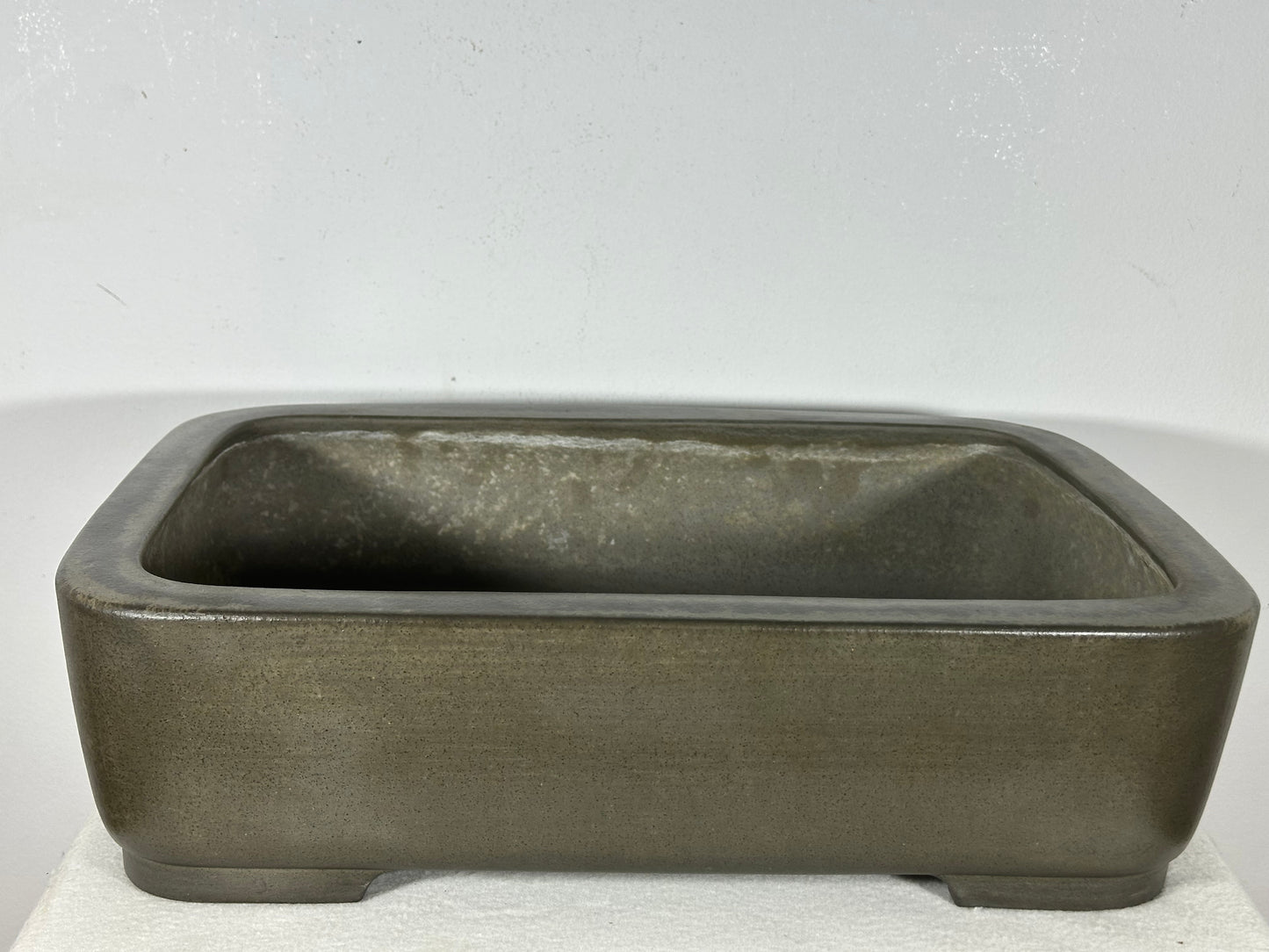 Preowned Japanese Tokoname Unglazed Rectangular Bonsai Pot Seizan - 16.25” By 11.75”