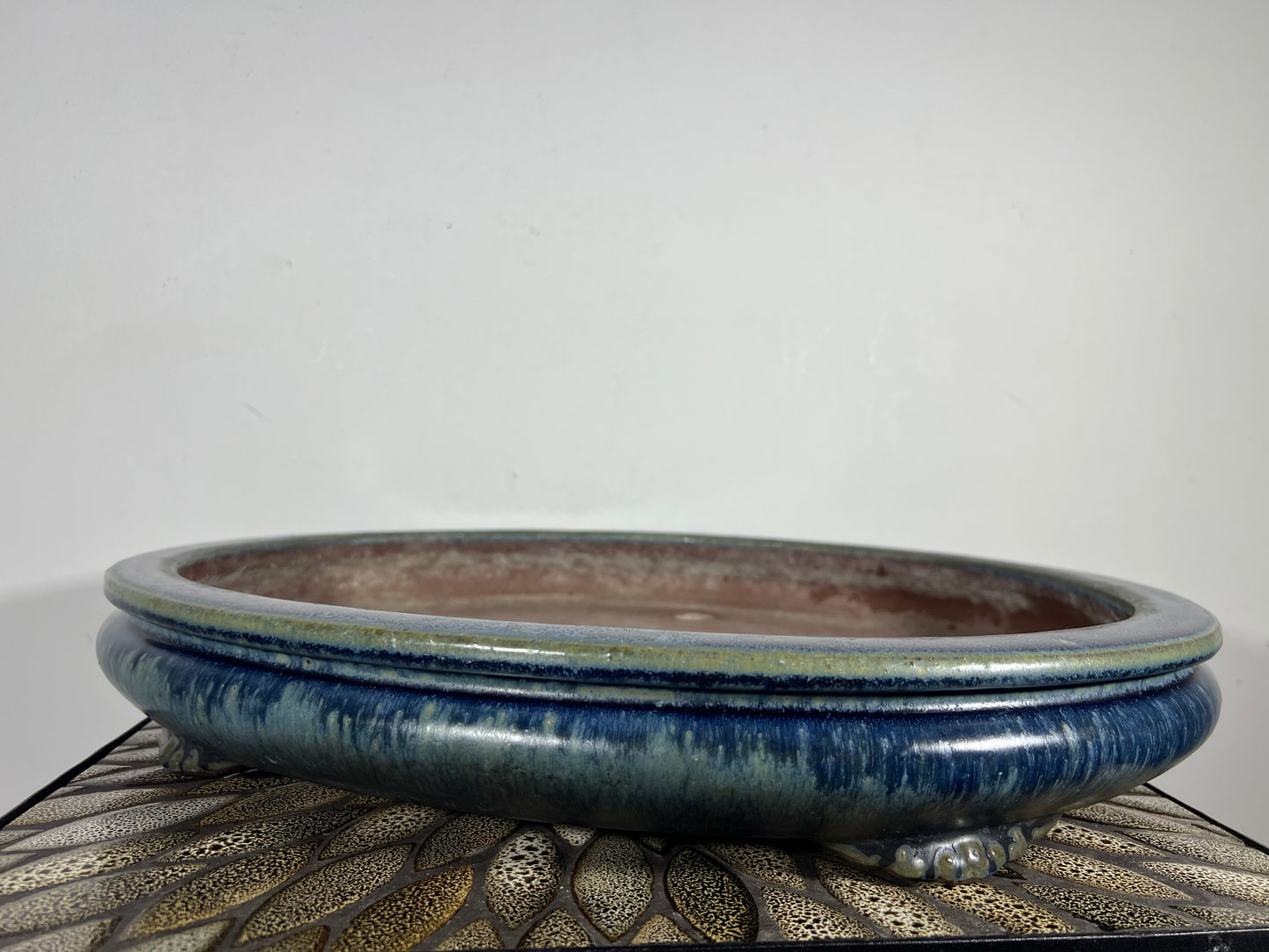 Preowned Japanese Tokoname Bag Style Bonsai Pot Suisyouen - 18.25” By 15”