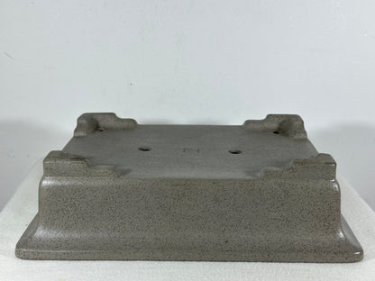 Preowned Japanese Tokoname Unglazed Rectangular Bonsai Pot Seizan - 12.75” By 9.75”