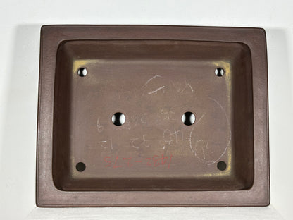 Preowned Japanese Tokoname Unglazed Rectangular Bonsai Pot Yamaaki - 16” By 12.75”