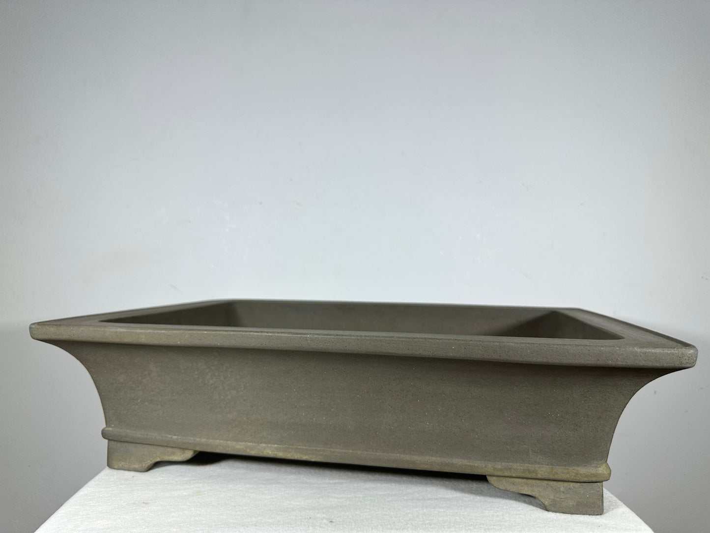 Preowned Japanese Tokoname Unglazed Rectangular Bonsai Pot Seizan - 19.5” By 14.25”