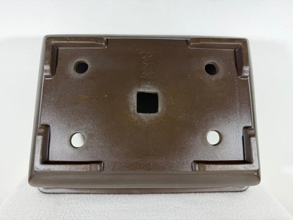 Preowned Japanese Tokoname Unglazed Rectangular Bonsai Pot with Stamp - 13.75” By 10.25”