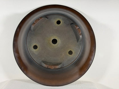 Preowned Vintage Japanese Tokoname Unglazed Round Bonsai Pot Tazan - 15.75” By 4.25”