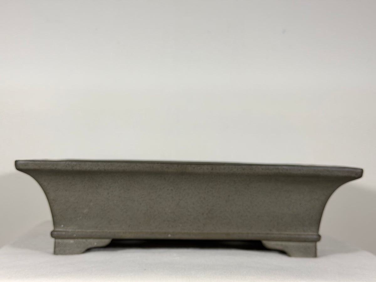 Preowned Japanese Tokoname Rectangular Bonsai Pot Seizan - 14” By 10.25”
