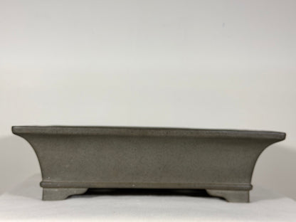 Preowned Japanese Tokoname Rectangular Bonsai Pot Seizan - 14” By 10.25”