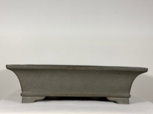 Preowned Japanese Tokoname Rectangular Bonsai Pot Seizan - 14” By 10.25”