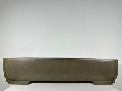 Preowned Japanese Tokoname Unglazed Rectangular Bonsai Pot Seizan - 22” By 14.25”