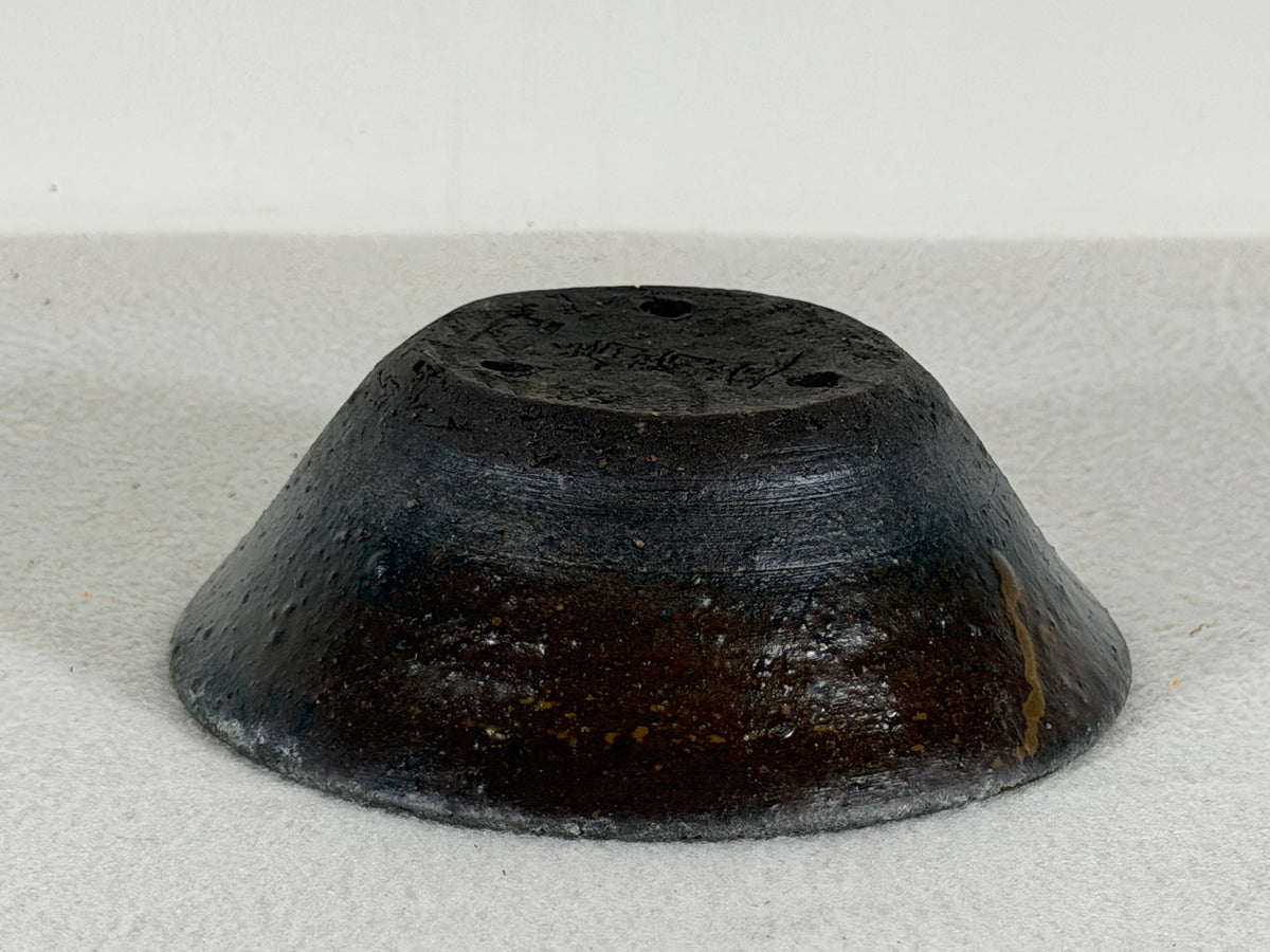 Preowned Japanese Tokoname Unglazed Round Bonsai Pot Koyo - 5.25” By 1.75”