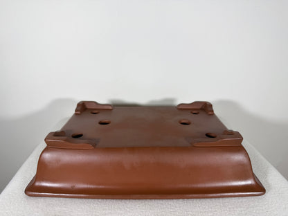 Preowned Japanese Tokoname Rectangular Unglazed Bonsai Pot - 13.25” By 9.25”