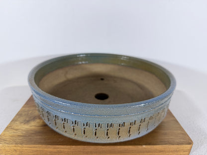 Victor Shelton Glazed Round Bonsai Pot (American-Made) - 8.5” By 2.5”