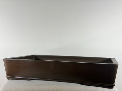 Preowned Japanese Tokoname Unglazed Rectangular Bonsai Pot Seizan - 18.5” By 12”